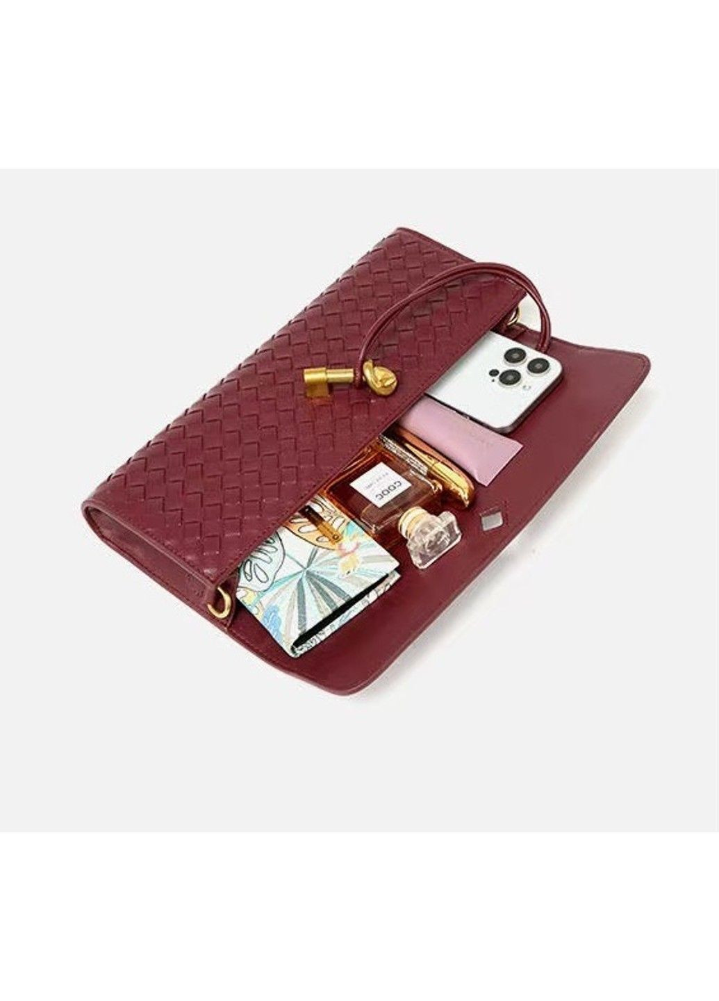 Сумка женская бордовая плетеная из экокожи No Brand (364134842)