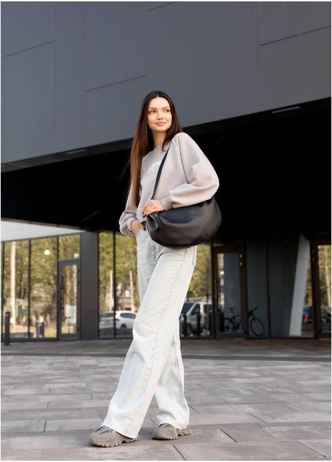 Женская сумка Хобо Черная (724058428) Sambag (360965658)