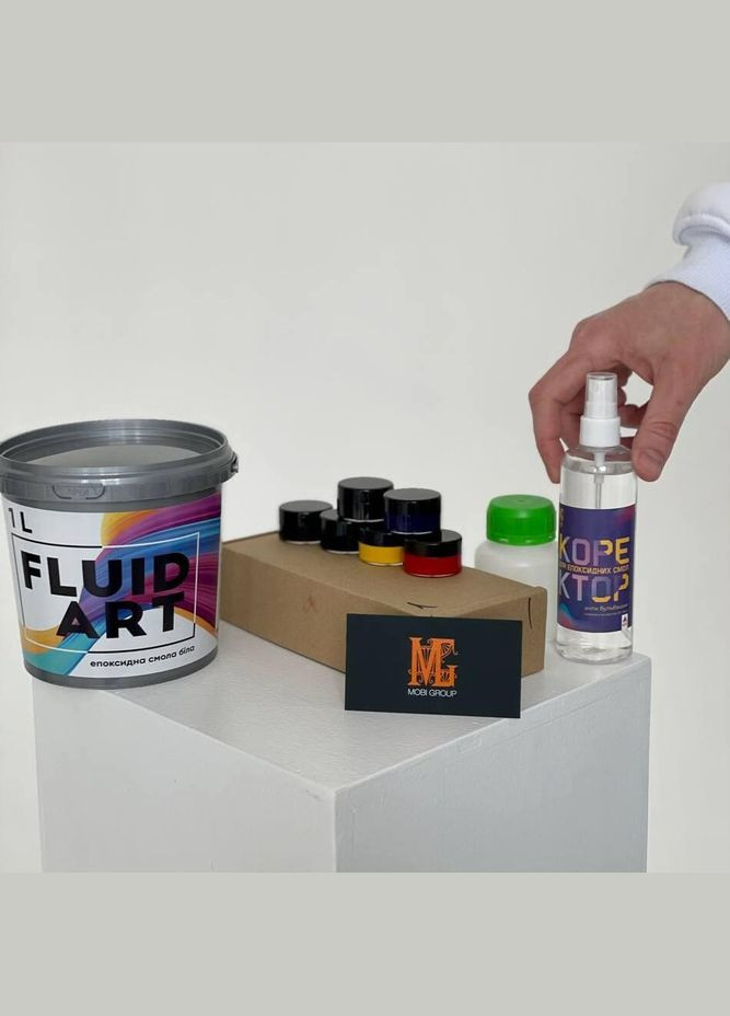 Эпоксидная Смола 1 кг Белая (смола + утв.) 1 до 8.1 + пигмент 7 шт + корректор MG (301649297)