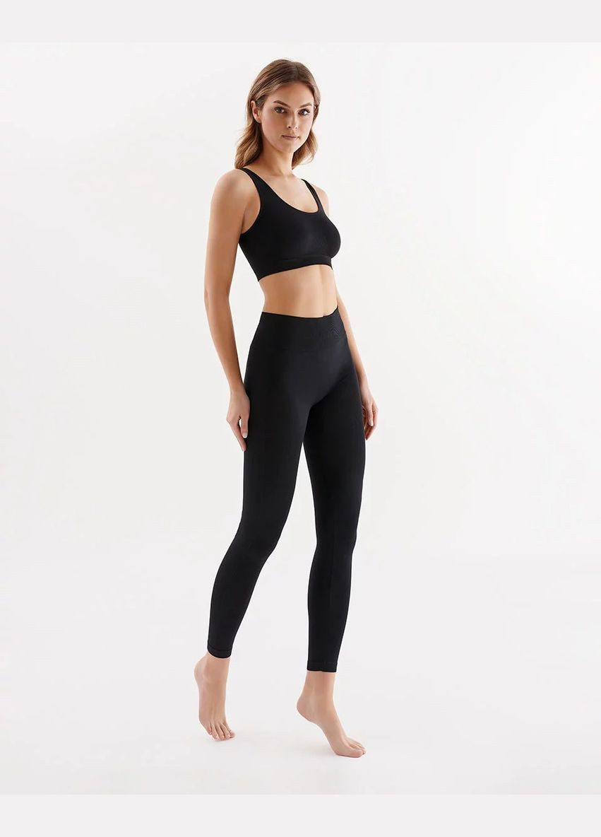 Черные демисезонные бесшовные женские леггинсы Gabriella