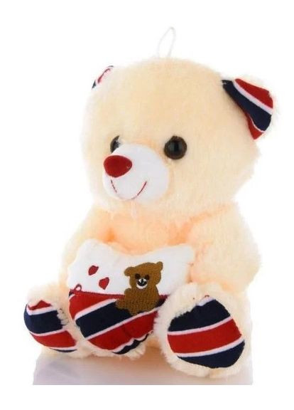 М'яка іграшка Ведмедик з серцем зі світловими та звуковими ефектами 25 см бежевий (2079385297) No Brand (328261743)