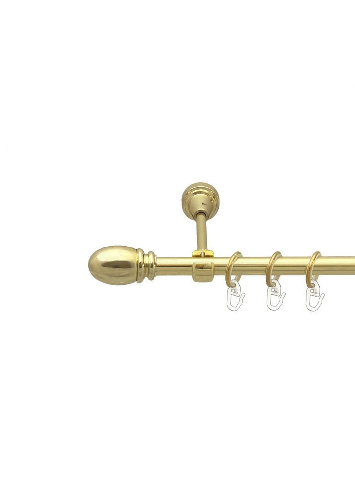 Карниз Белуно металлический однорядный открытый гладкая труба Золото 16 мм 160 см (00-00014031) ORVIT (300285378)