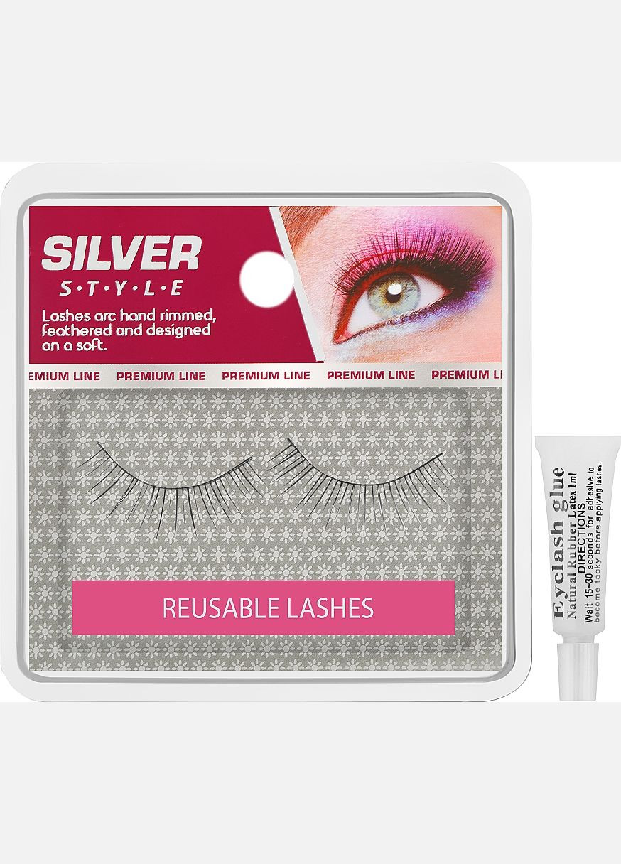 Ресницы накладные, натурал, длинные, FR 170 Eyelashes 2шт (488263-79935) Silver Style (368659453)
