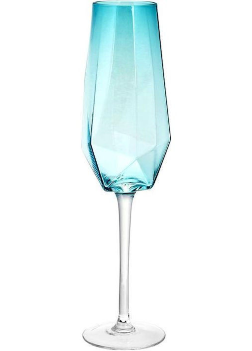 Набір келихів для шампанського Monaco 4 фужери 370мл крижаний блакитний скло для свята та повсякденного застілля Bona (368990410)