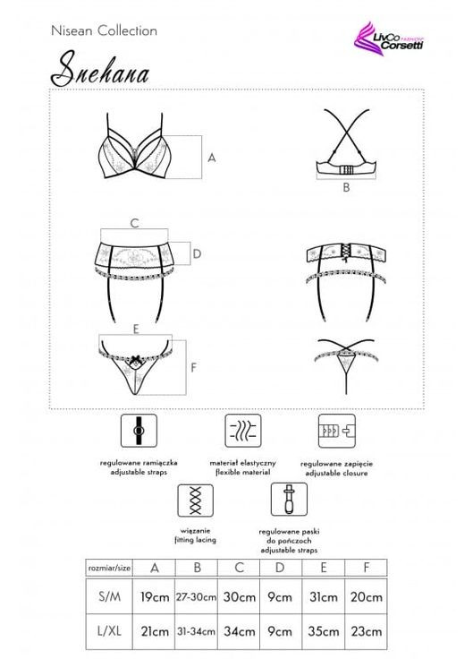 Черный демисезонный комплект белья (лиф, стринги, пояс) Livia Corsetti