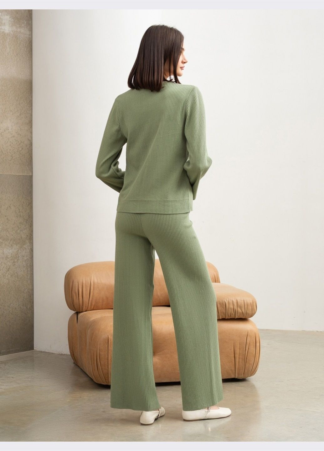 вязаный костюм цвета хаки с брюками Dressa (324103500)