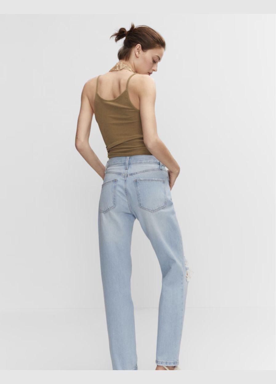 Стильные рваные джинсы straight jeans, страйти Mango - (316629168)