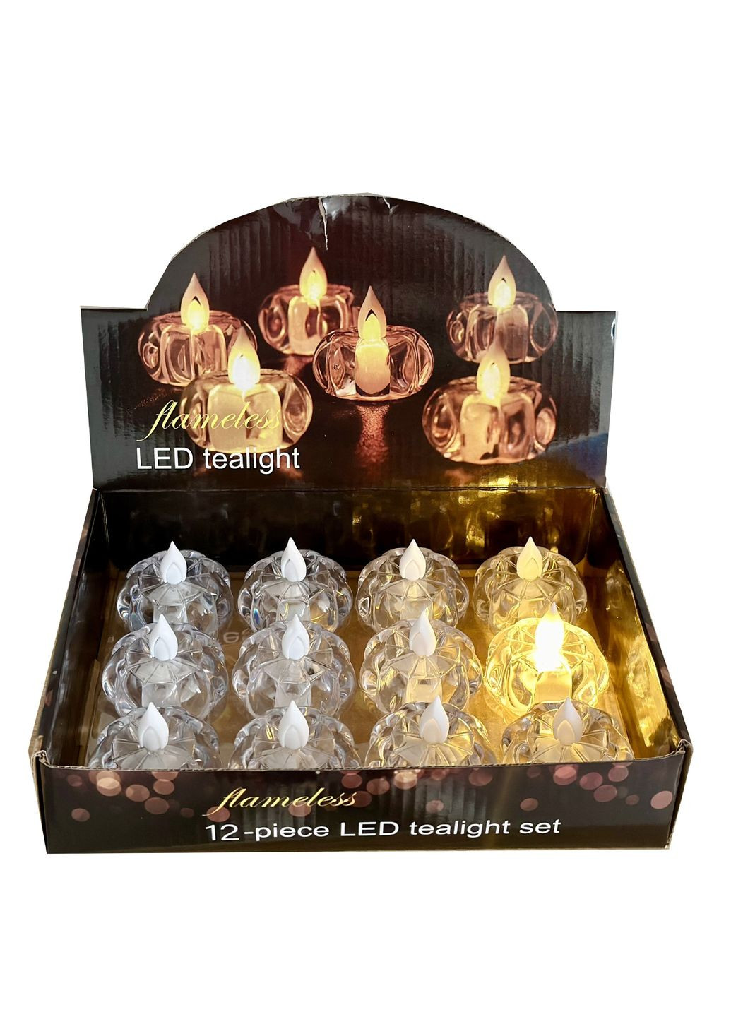 Набор LED-свечей "Цветочек" 12 шт., белые No Brand (316720791)