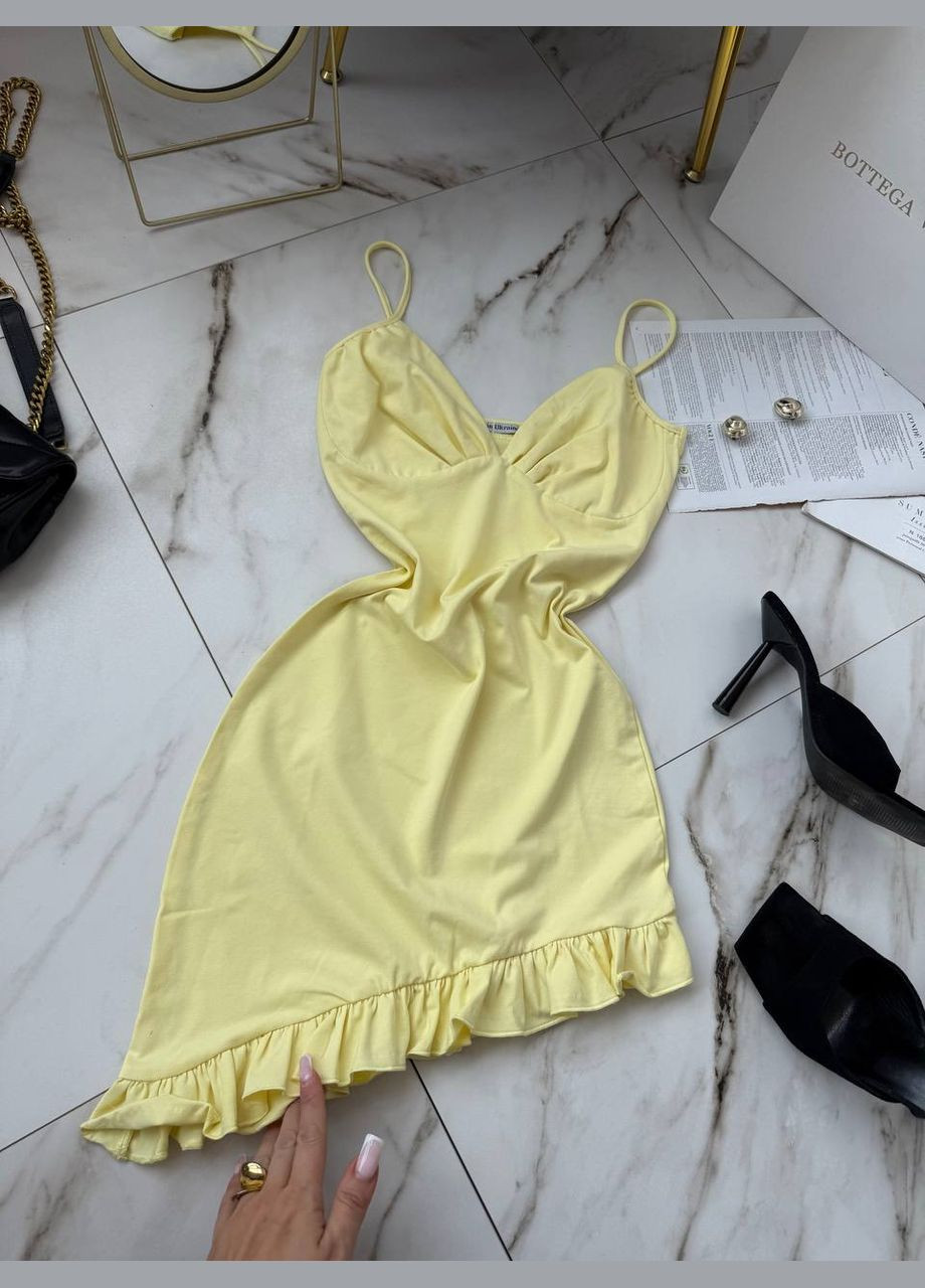 Світло-жовтий повсякденний сукня жіноча Україна однотонна