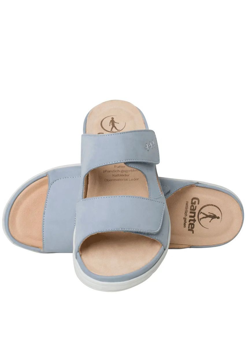Голубые ортопедические шлепанцы gina, /нубук (арт.7-20 0158 3300), (австрия) ( ) Ganter