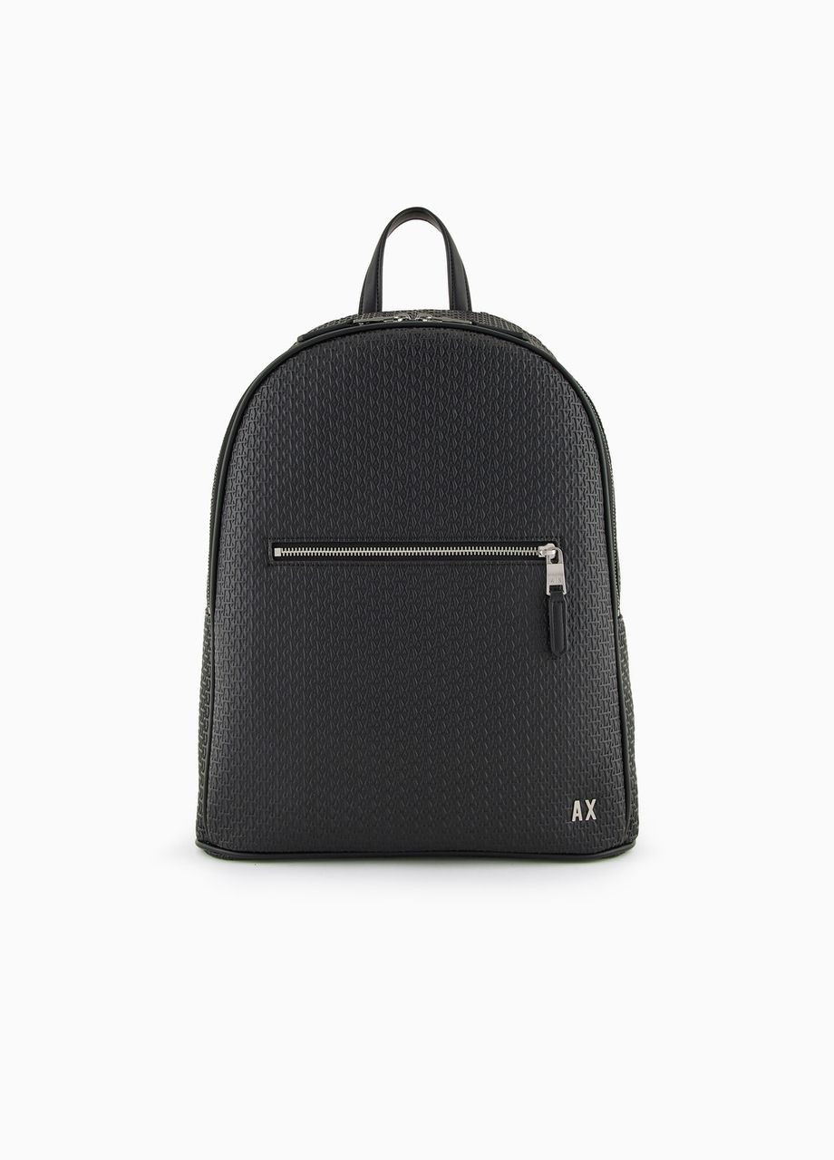 Рюкзак чоловічий Backpack With All-Over Embossed Logo чорний Armani Exchange (340826810)