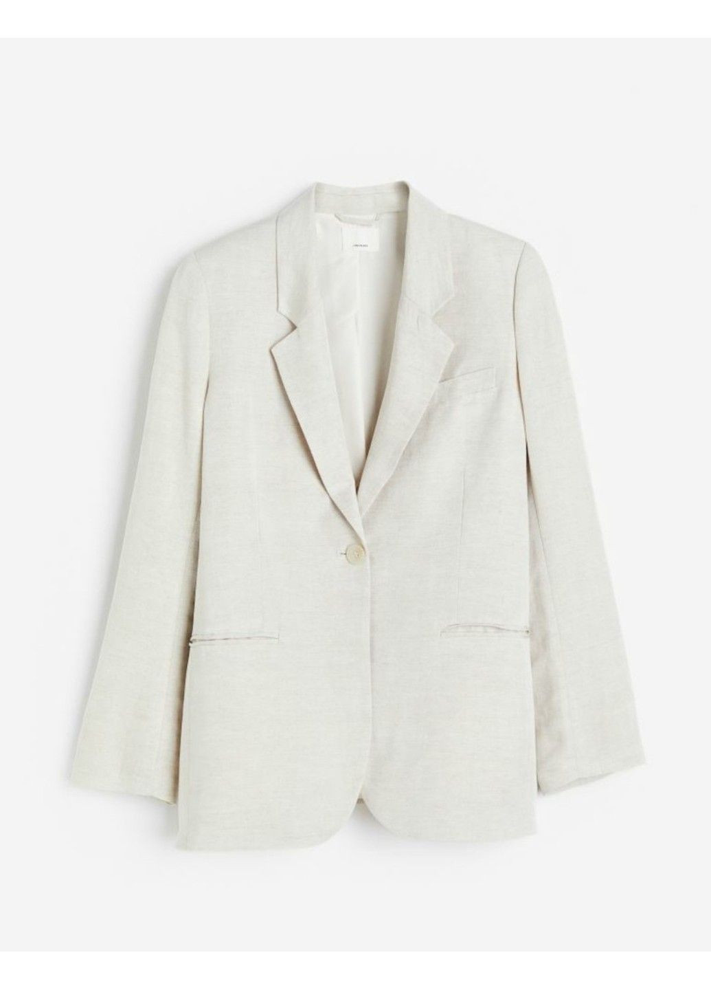 Белый женский женский льняной пиджак н&м (56593) l белый H&M - летний