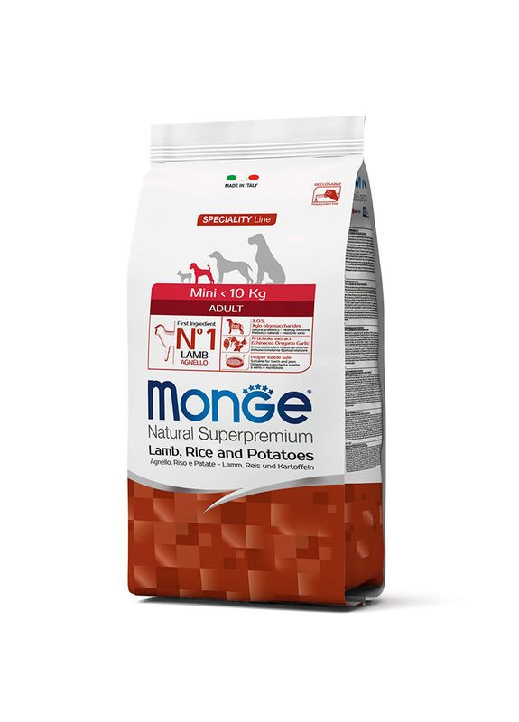 DOG Mini Adult - Сухий корм з ягням, рисом і картоплею для дорослих собак дрібних порід - 2,5 кг Monge (327069055)