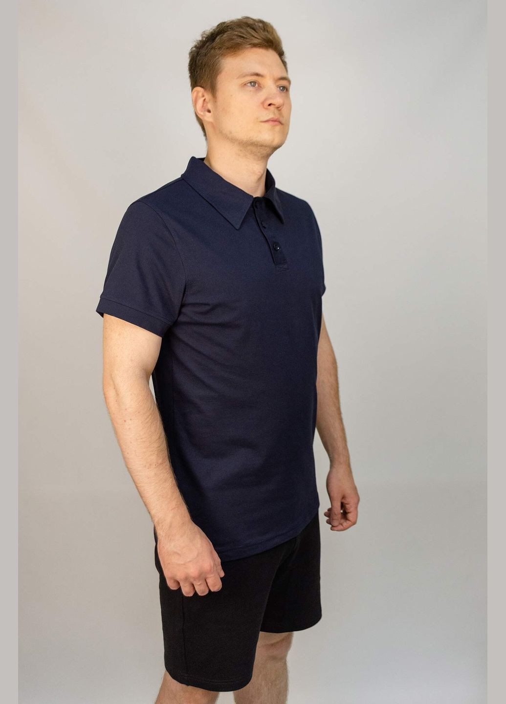 Синя футболка-поло чоловіча Hot