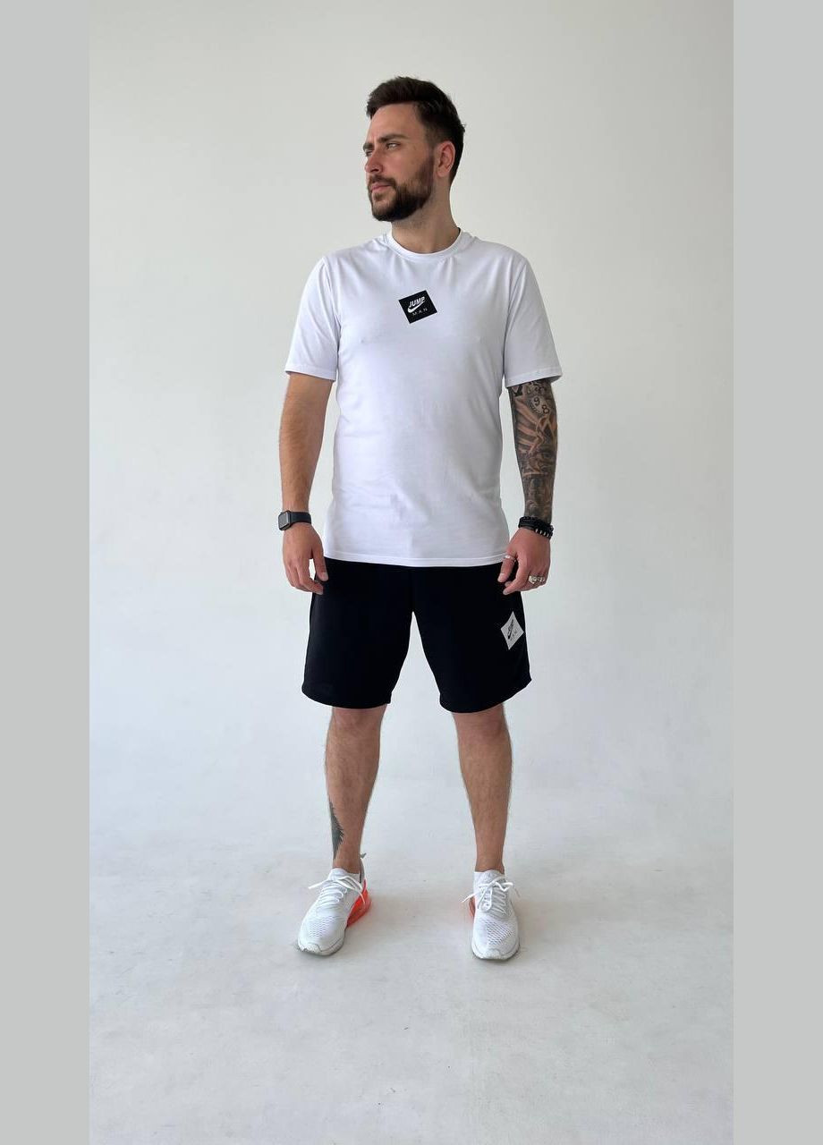 Біла 2 в 1 футболка + шорти тканина стрейч високої якості No Brand