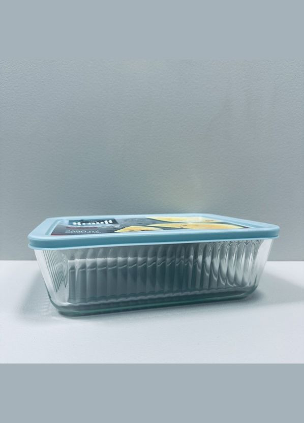 Контейнер стеклянный прямоугольный с пластиковой крышкой 2650 мл Fresco 29-298-057 Krauff (340458525)