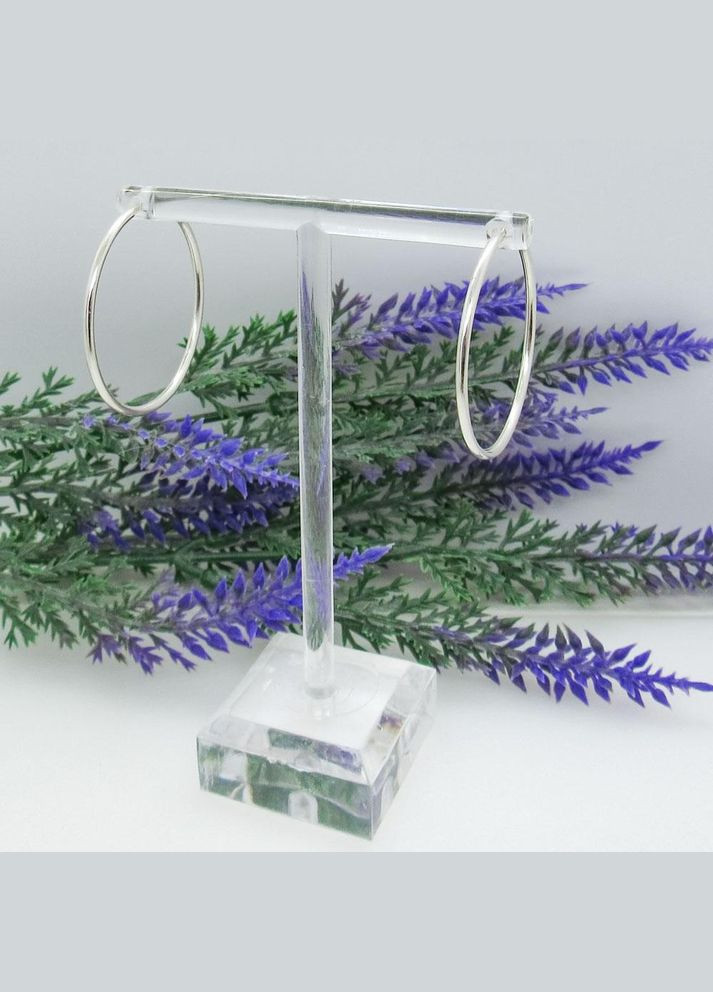Срібні сережки кільця "Конго 3,5 см" No Brand (350667356)