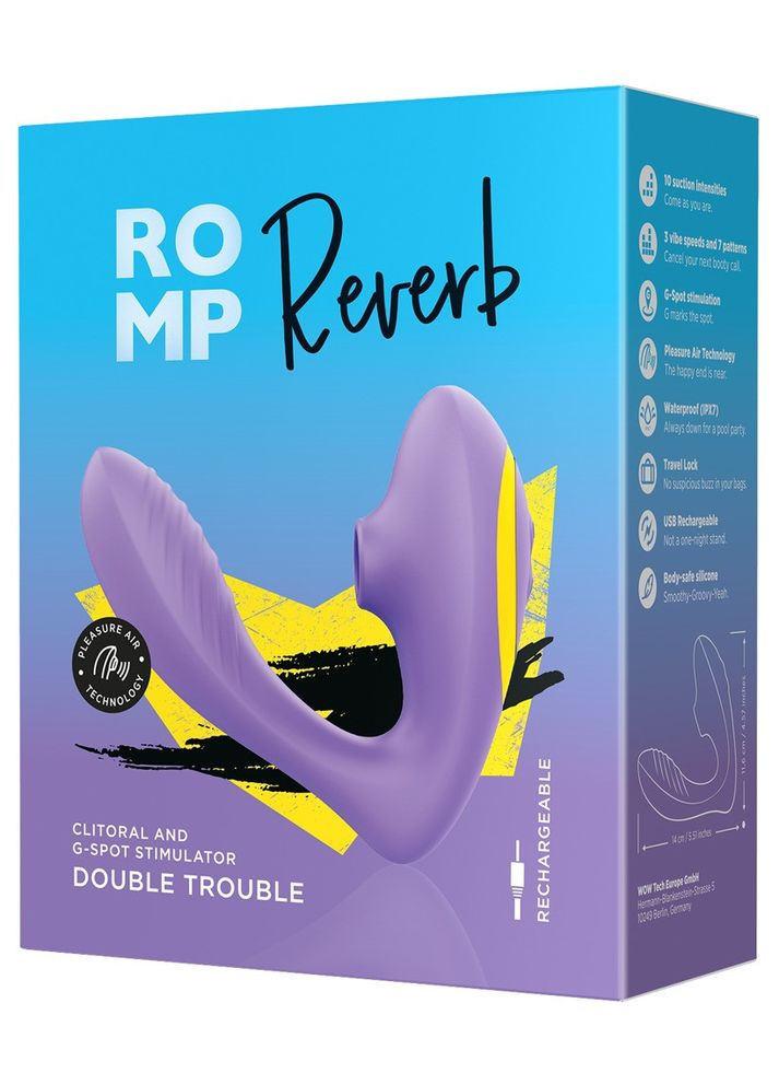 Вакуумный вибратор Reverb, инновационные секс-игрушки, женское удовольствие Romp (370368704)