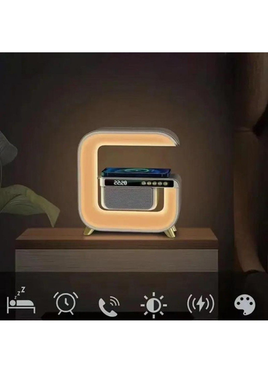 Акумуляторний нічник G-Smart G3 mini RGB з Bluetooth колонкою та зарядкою для телефону No Brand (331639495)