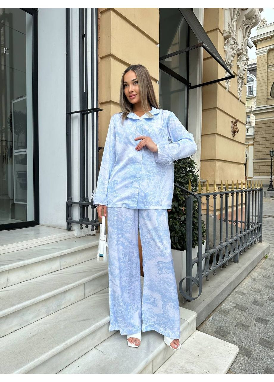 Женский костюм из шелка Армани с натуральными перьями боа. MonCher (353848557)