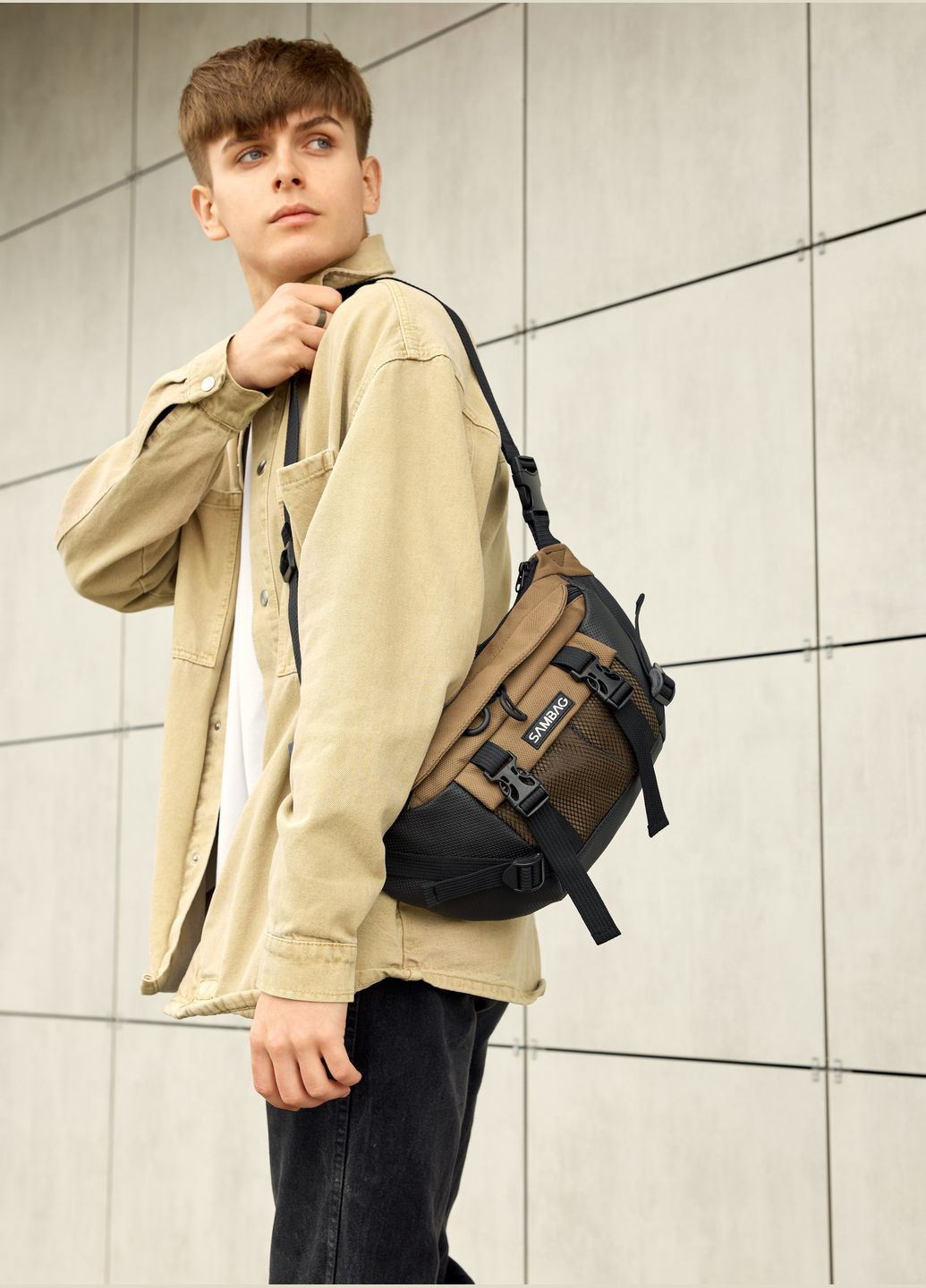 Мужская поясная сумка бананка для планшета Sambag (323459310)