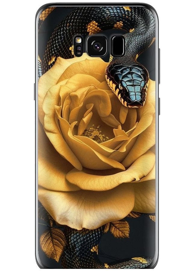 Силиконовый чехол 'Black snake and golden rose' для Endorphone Samsung Galaxy S8 (286766749)