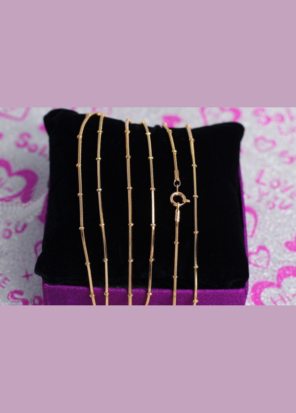 Цепь жгут с шариками 45 см 2 мм золотистая Xuping Jewelry (317269397)