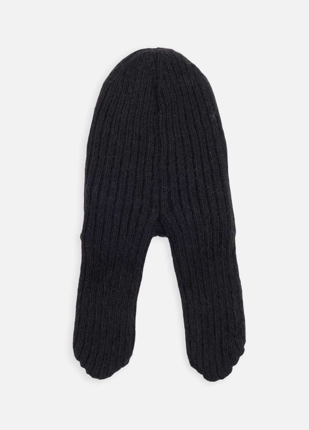 Женская шапка с отворотом и ушками цвет черный ЦБ-00263303 Top Hat (308790595)