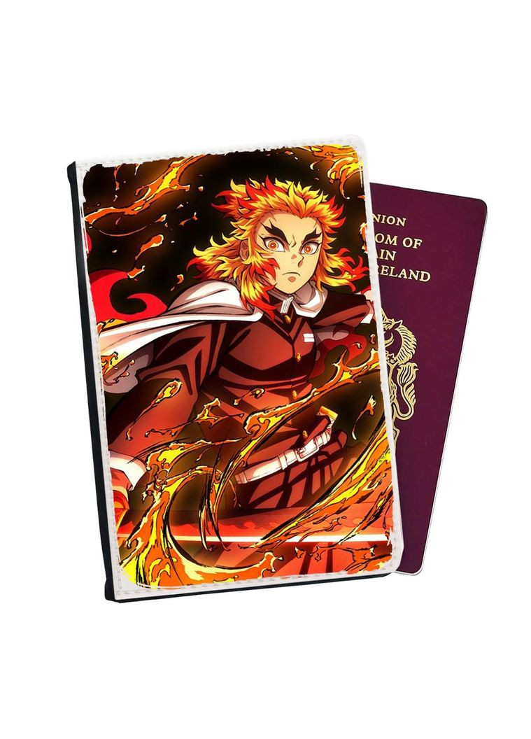 Обкладинка (портмоне) на паспорт, автодокументи з відсіками Аніме Клинок, який знищує демонів #007 Чорний No Brand (317553308)