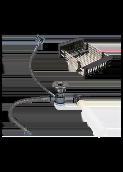 Комплект кухонної мийки Handmade PVD 580х430х220 чорна (товщина 3,0/1,5 мм) Platinum (336937431)