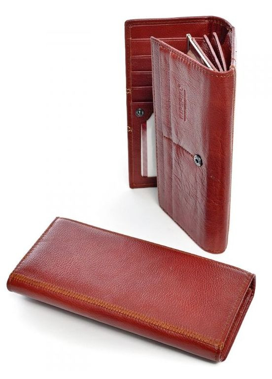 Жіночий шкіряний гаманець червоний No Brand (292920428)