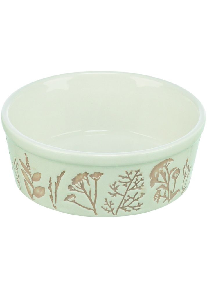 Миска для собак керамическая с растительным текстурным принтом 0,3 л d 12 см бело-коричневая Trixie (329427204)