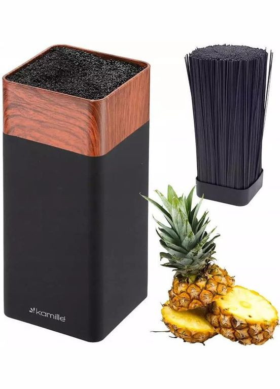 Подставка Acacia Black, бревно для ножей 9.5х9.5х22см с полипропиленовым наполнителем Kamille (339777140)