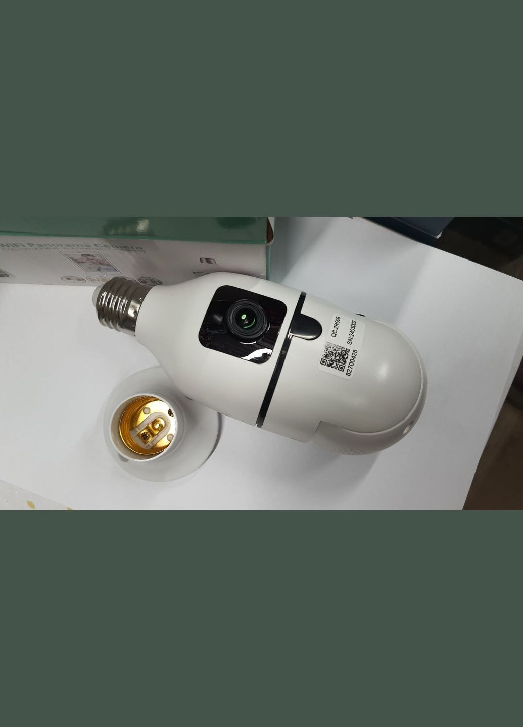 Панорамна бездротова камера відеоспостереження IP камера-лампочка QC-ZR006 WiFi камера в патрон E27 White OEM (329694937)