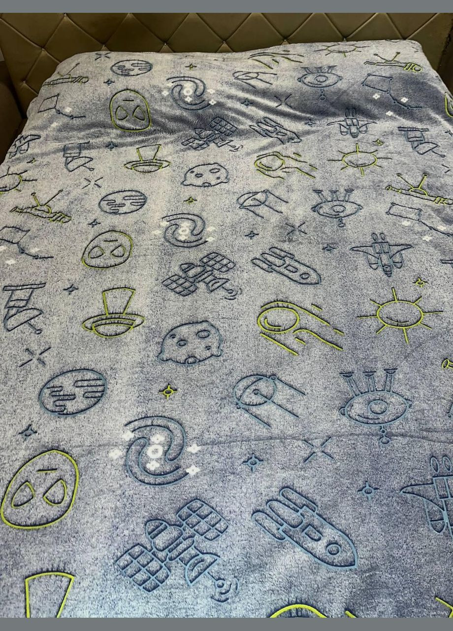 Флісовий плед на ліжко Євро 200х210 ракети (П4К-aur-svit-pled-002-06) No Brand (316230713)