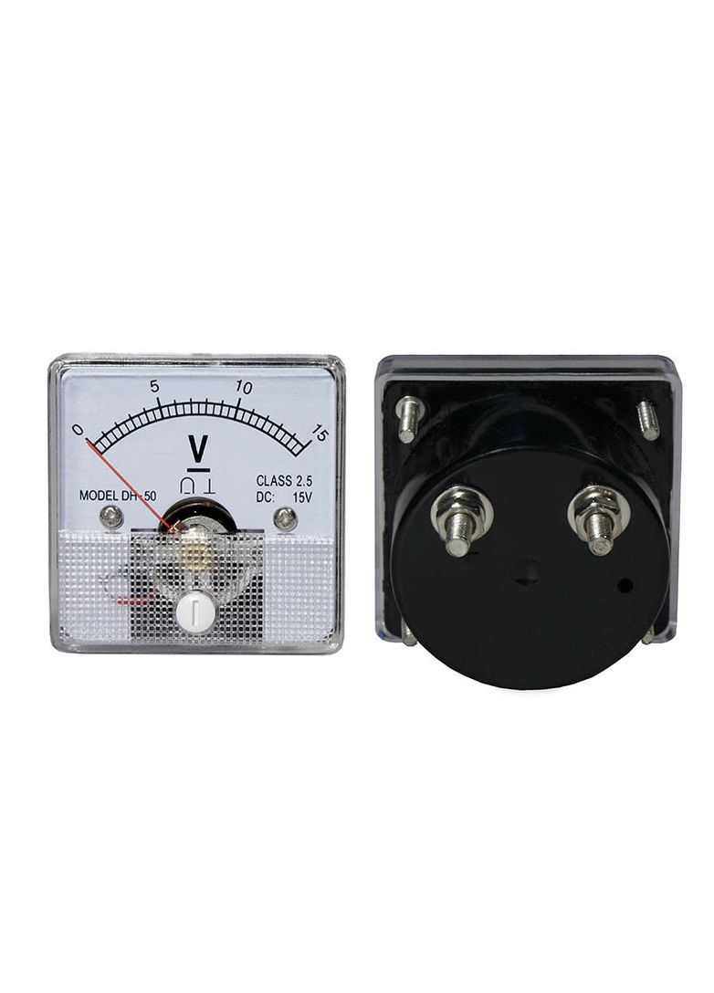 Вольтметр DC 15V стрілочний квадратний постійного струму 51-215# No Brand (334846593)