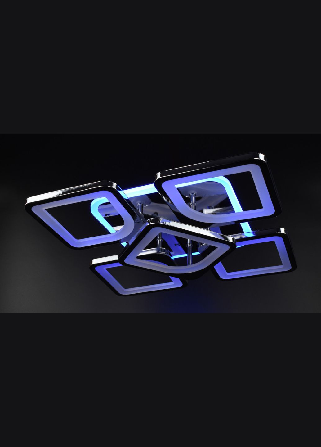 Люстра светодиодная потолочная LED светильник для квартиры на потолок лэд с пультом 26113 Хром 11х40х40 см. Sunnysky (364752232)