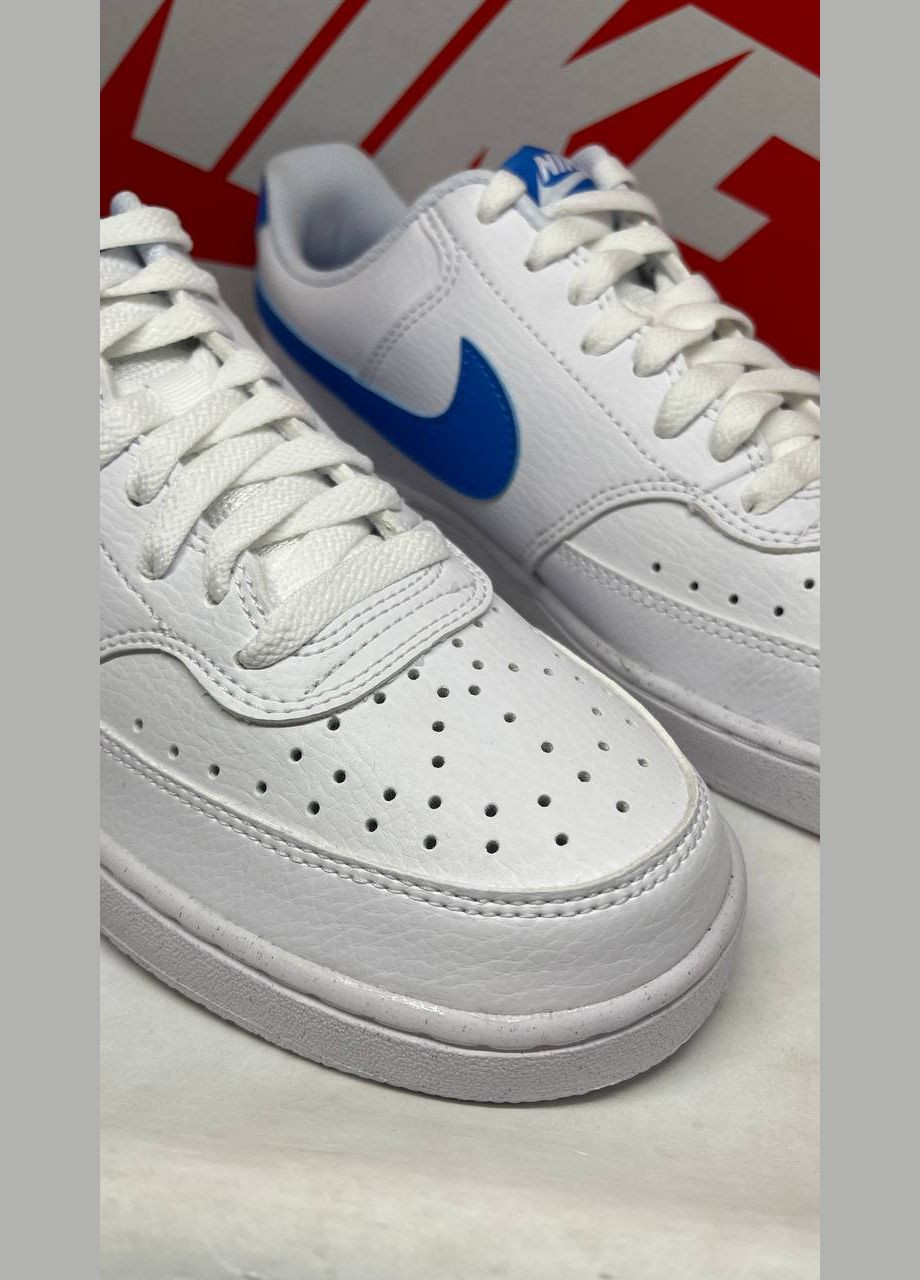 Белые кроссовки унисекс Nike court vision low white