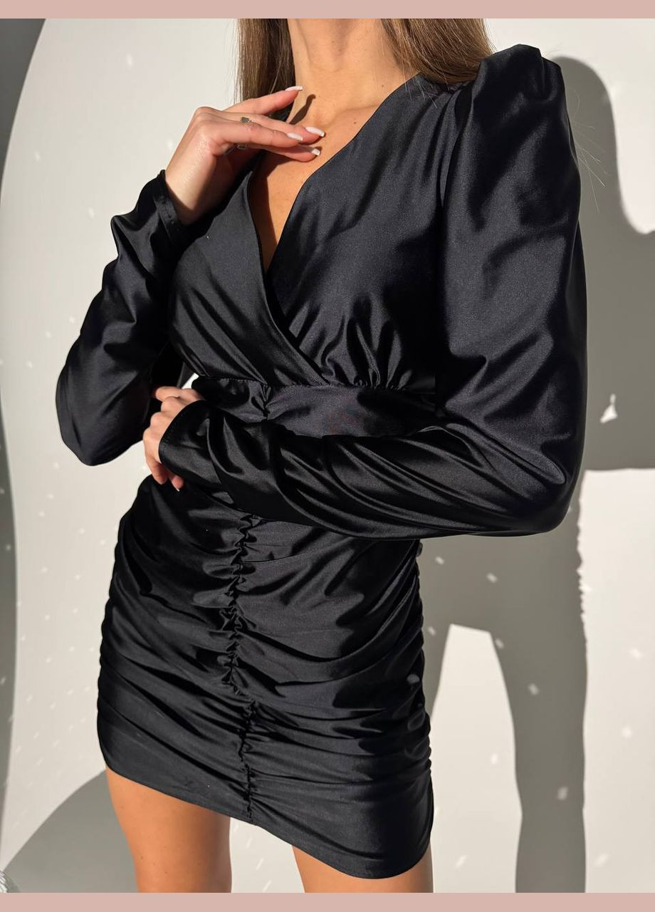 Черное праздничный, кэжуал, коктейльное, вечернее женское платье силуэтная No Brand