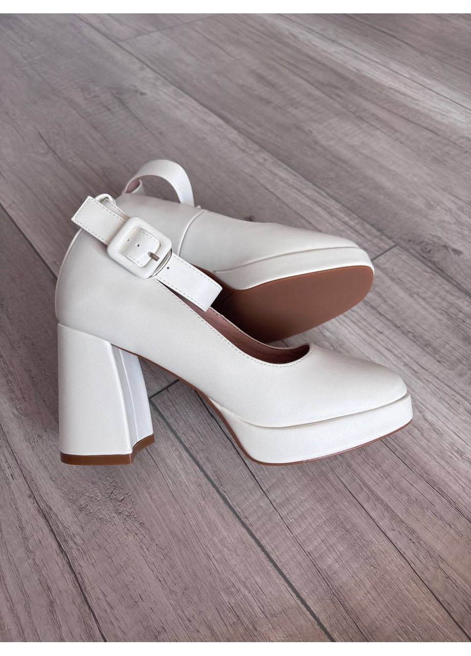 Loretta Білі жіночі туфлі на підборах, весільні туфлі, білі туфлі на каблуку код 10093 білий з штучна шкіра, китай — демісезон (352503751)