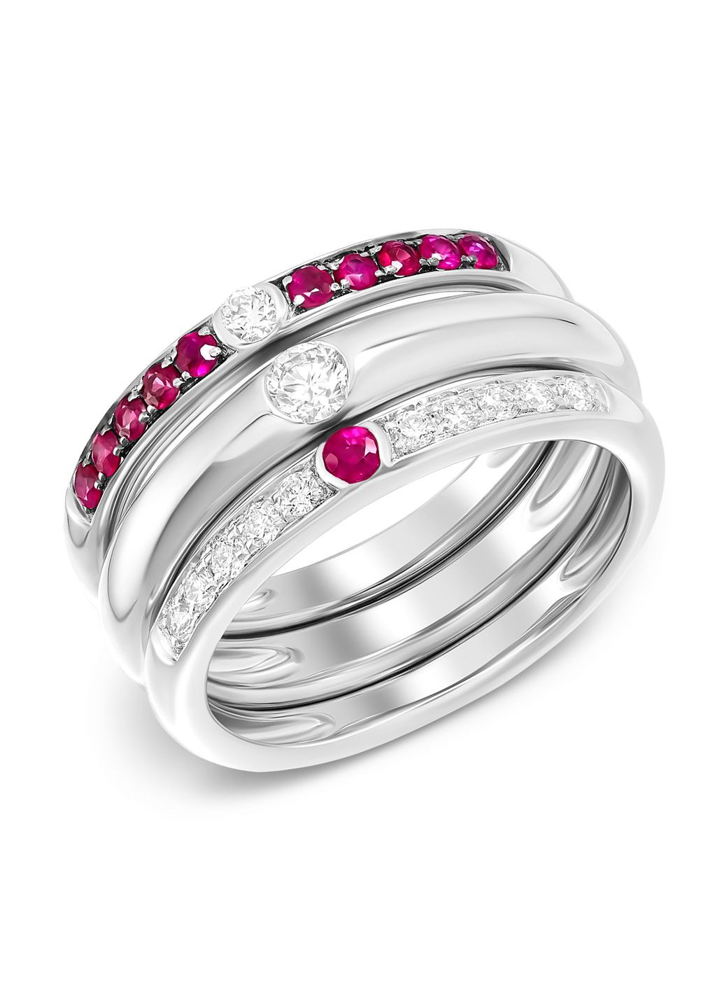 Кольцо с бриллиантами и рубинами Три в одной Zarina (278388395)