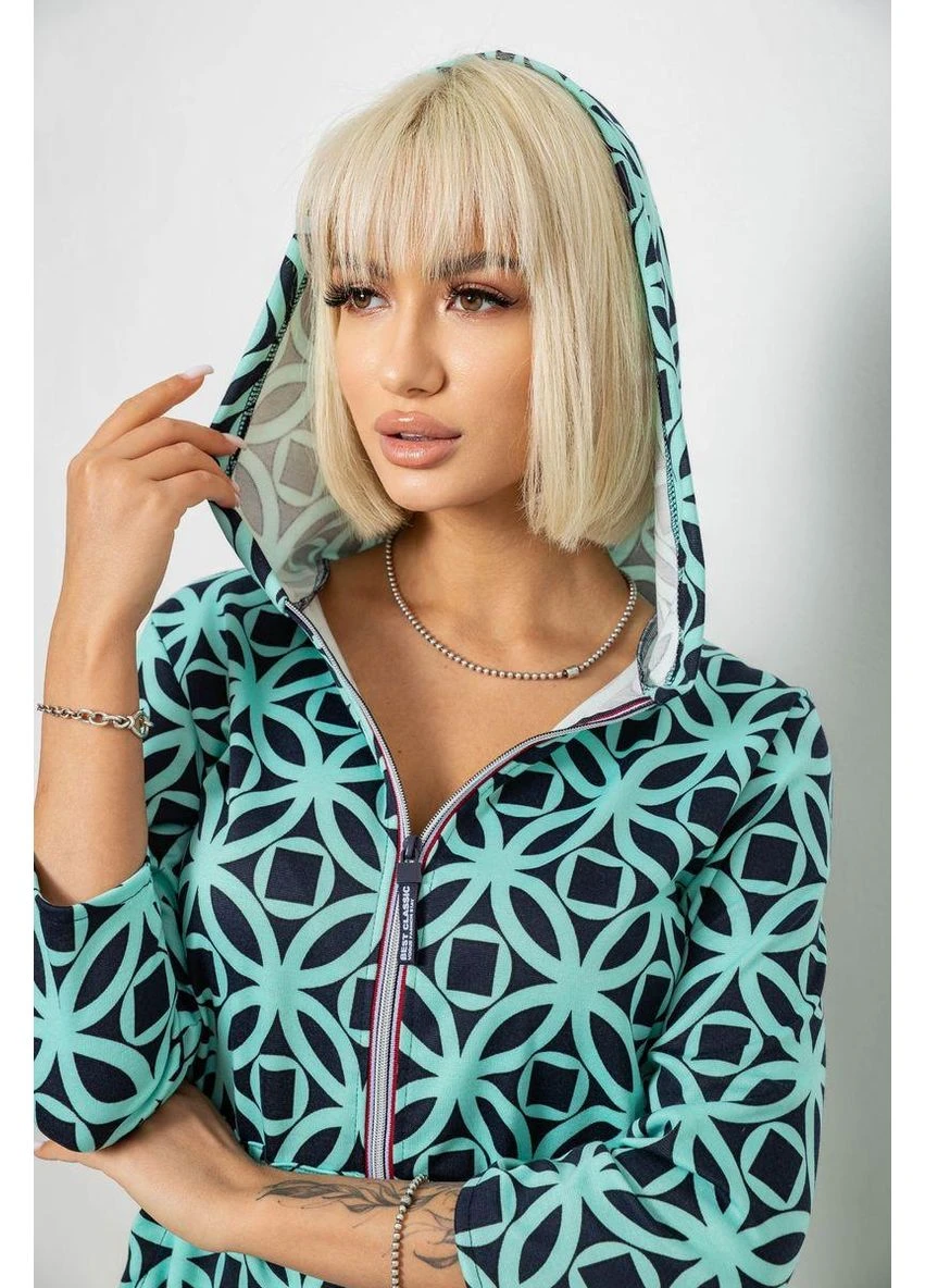 Халат жіночий на блискавці з принтом,, 257R1027 No Brand (381067841)