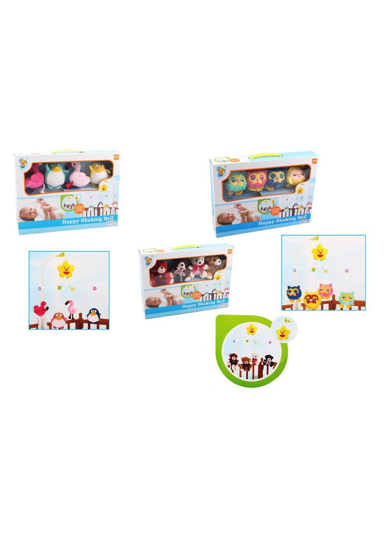 Мобіль на ліжечко D144/145/146 музика, м'яконабивні іграшки, 3 види мікс, короб.38*28,5*6,5см No Brand (362439595)