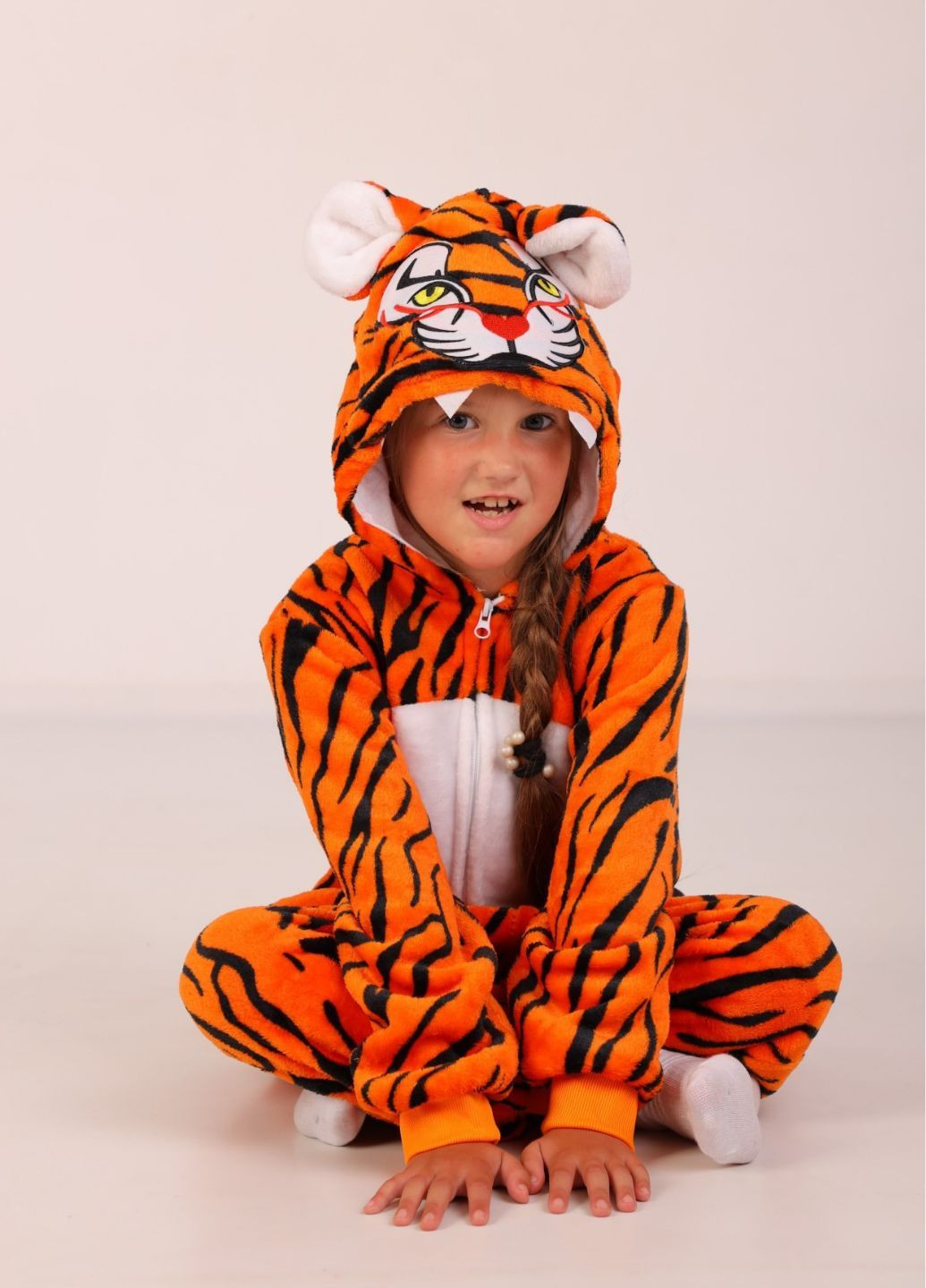 Кігурумі тигр з капюшоном і хвостиком на блискавці для дівчат My Kigu (365703318)