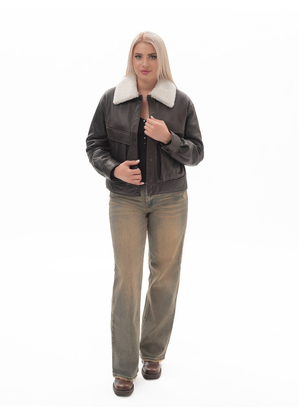 Темно-коричневый демисезонный Пуховик Fabio Monti