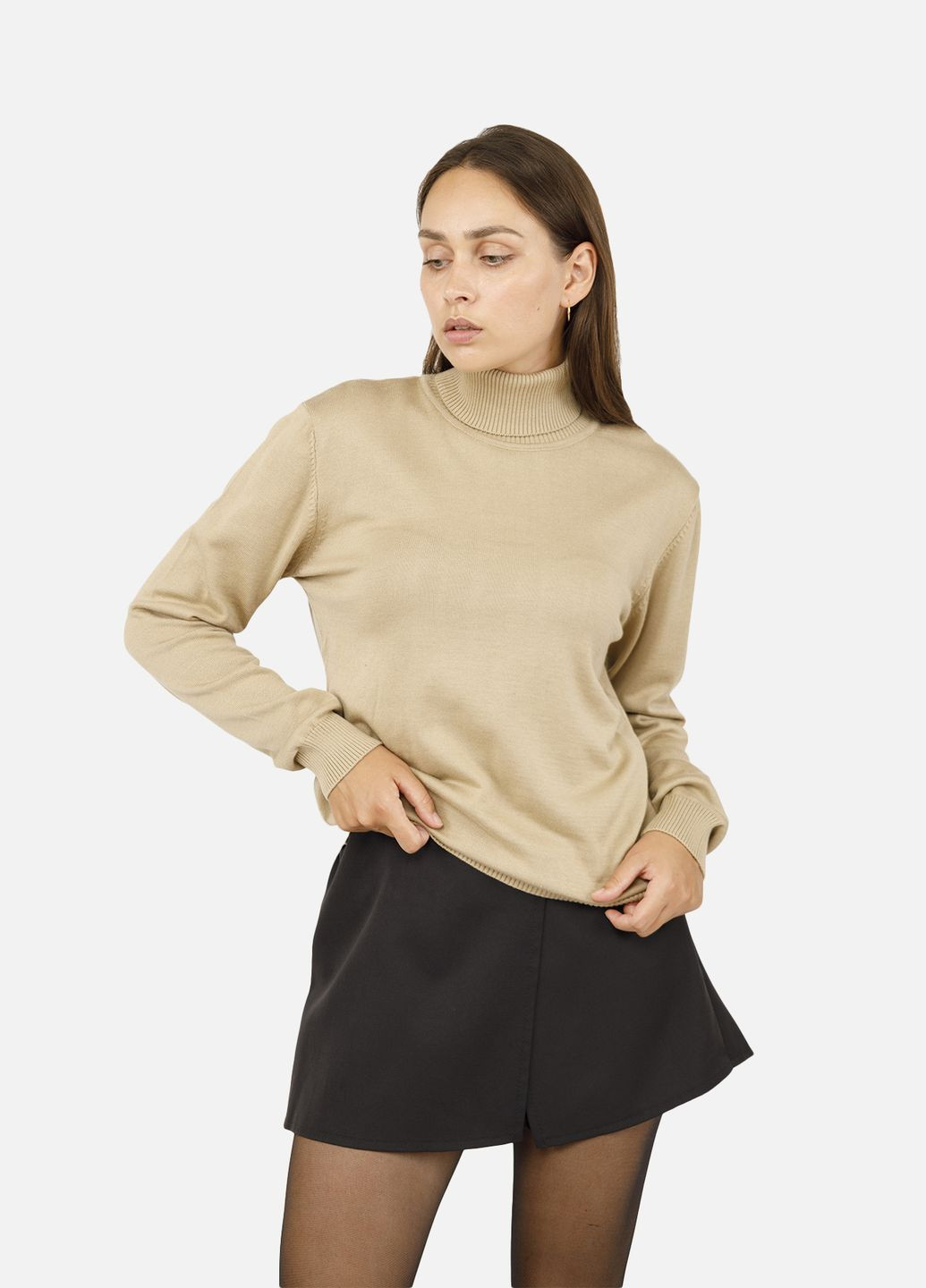 Женский гольф с длинным рукавом цвет бежевый ЦБ-00260496 Yuki (302489248)