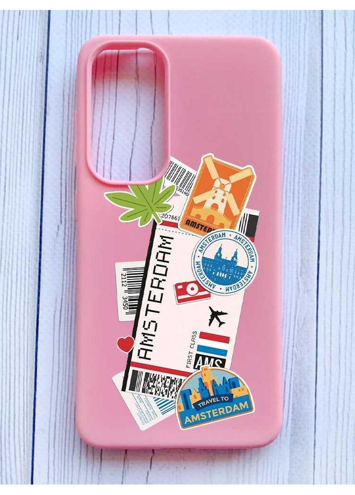 Матовий рожевий чохол на Samsung Galaxy S24 Подорожі. Амстердам (принт 327) Creative (355387203)