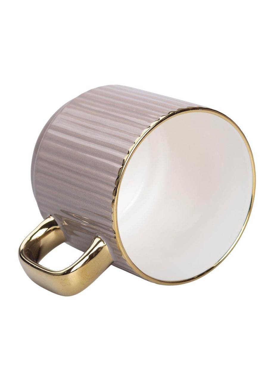 Чашка керамическая с золотым ободком и золотой ручкой 300 (мл) Кремовая Jooki (358706328)