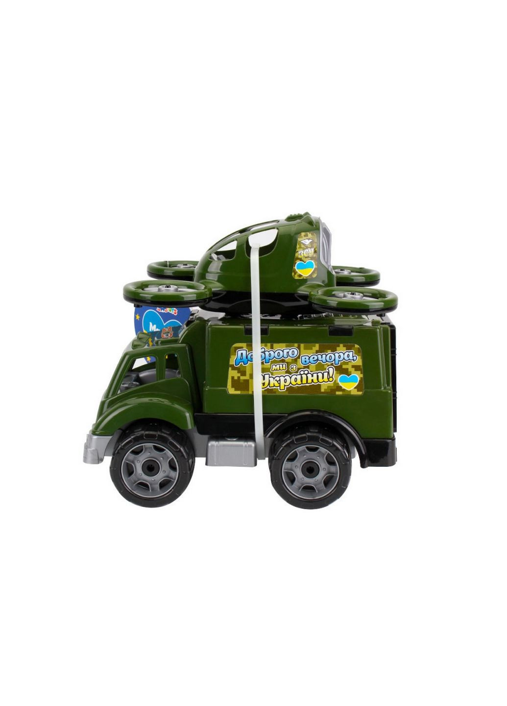 Дитяча іграшка "військовий транспорт" машинка із квадрокоптером ТехноК (282594353)