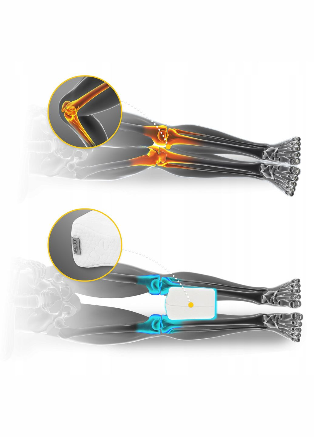 Подушка ортопедична Support 24 x 21.5 см для для ніг та колін White () 4FIZJO P-5907739317056 (315348597)